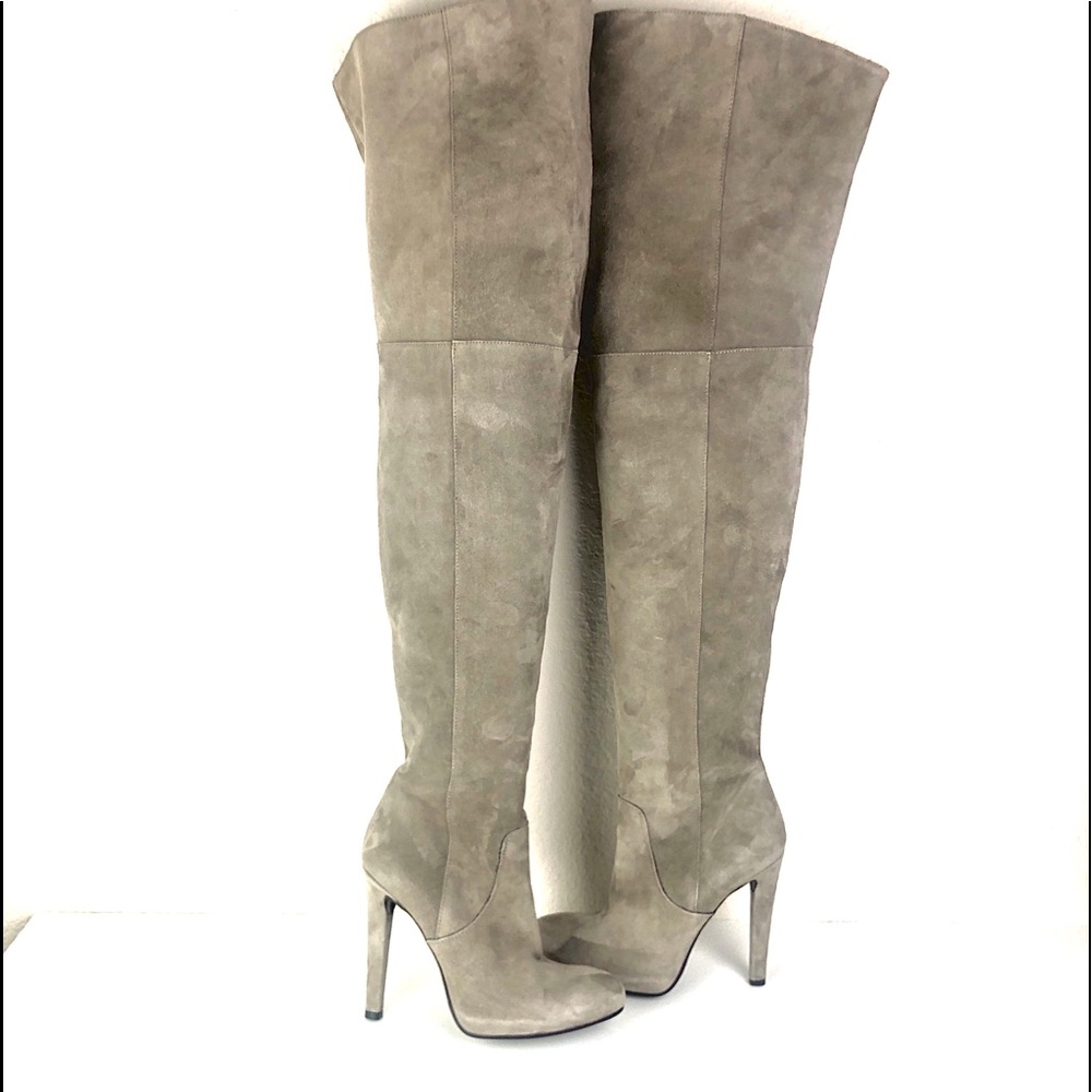 🆕 FEMME 50 Shades Grey Suede OTK Boots Thigh High